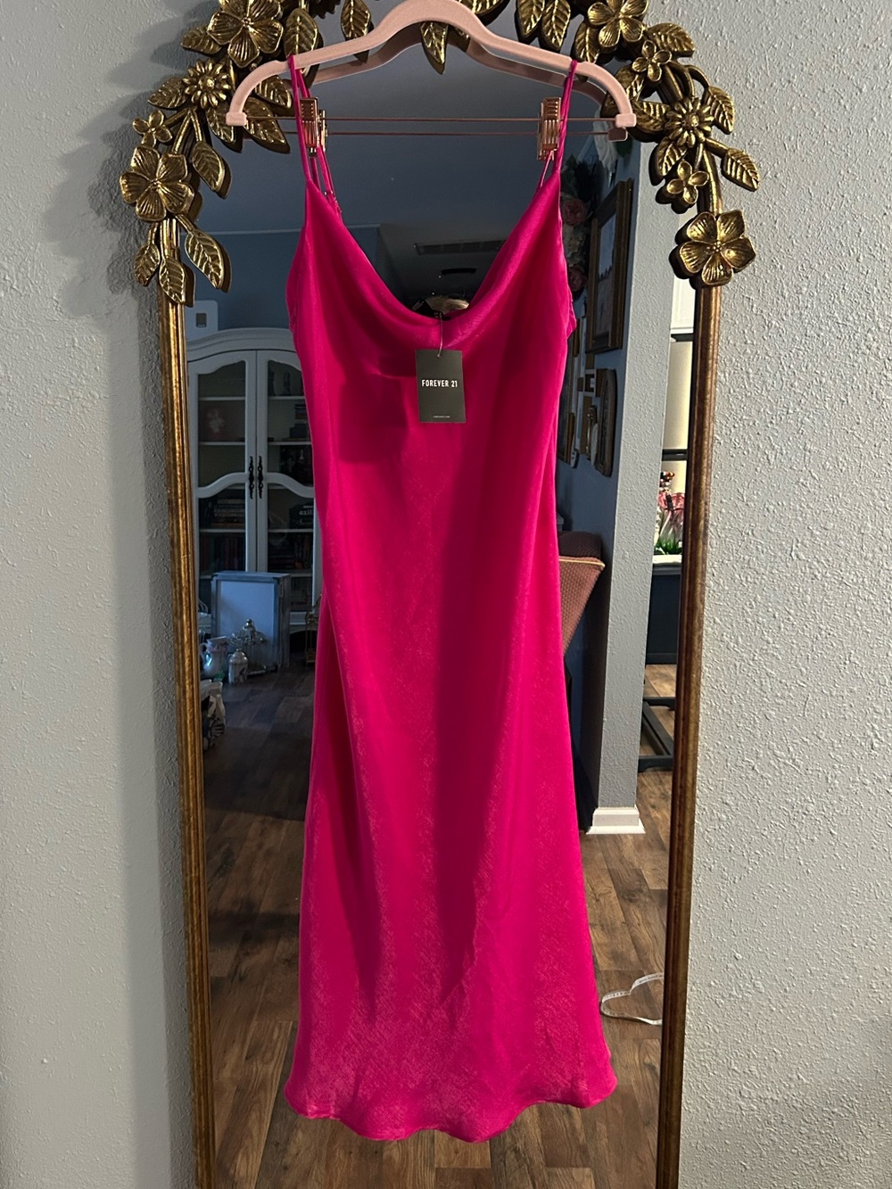 Forever 21 Magenta Midi Slip Dress